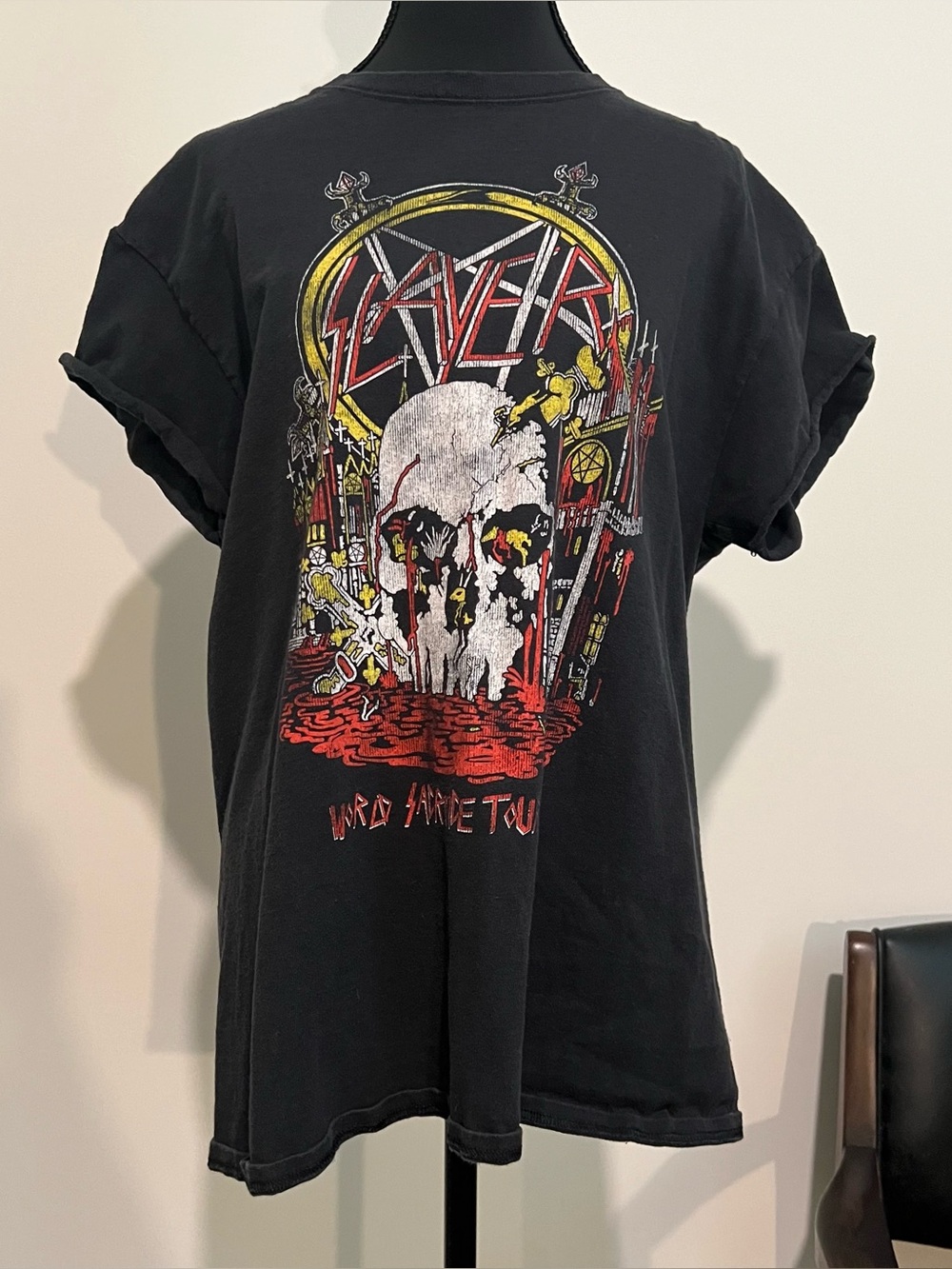 Vintage slayer world sacrifice 1989 tour graphic tee